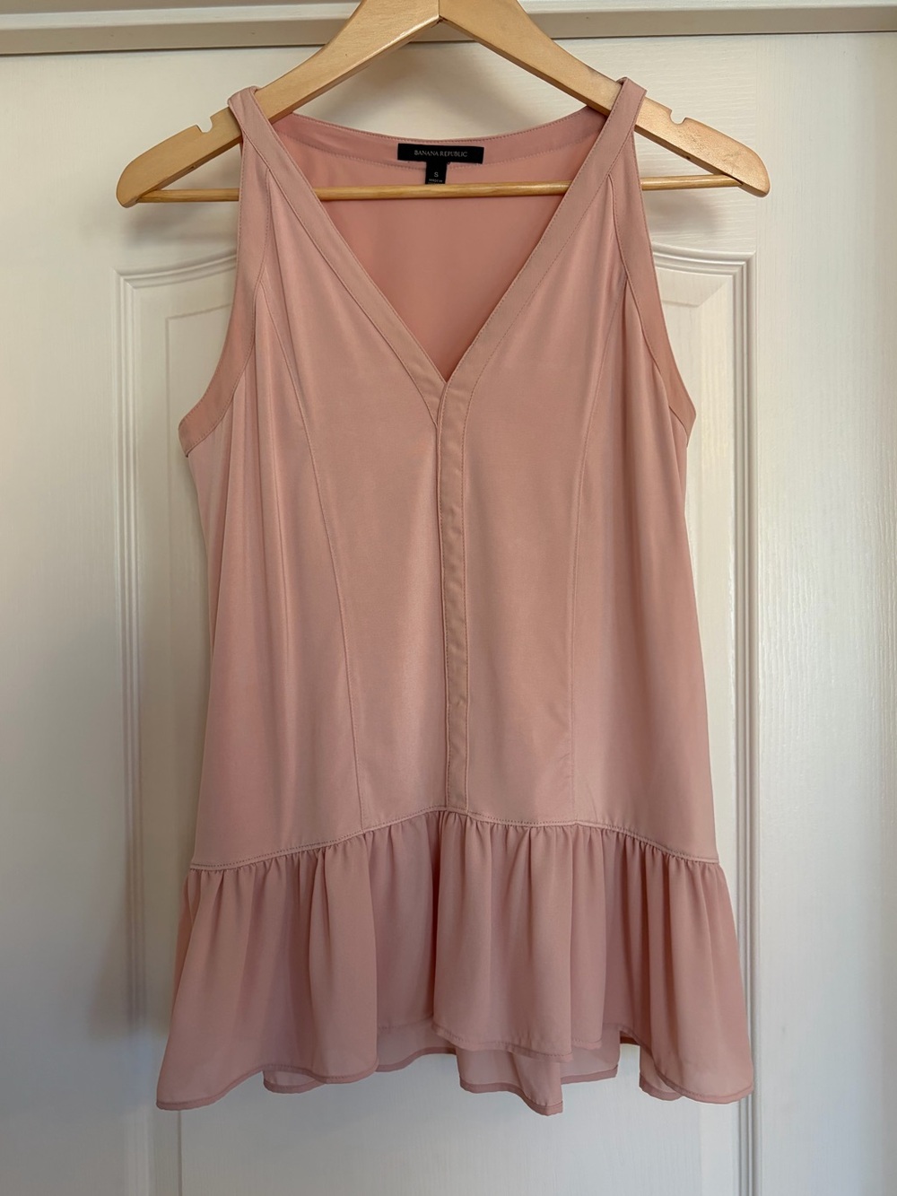 Banana Republic Blush V-Neck Halter Peplum Top